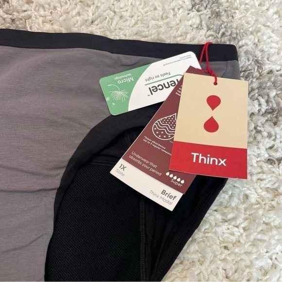 Thinx Cotton Modal Briefs Super Absorbency 1X in Slate Grey - Picture 5 of 9